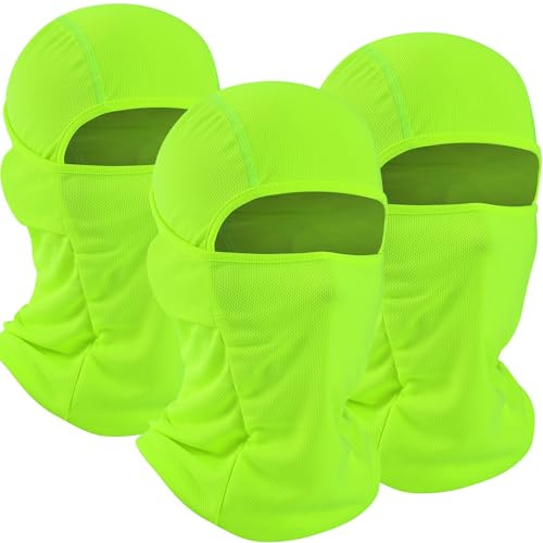WTACTFUL 3 Stück Sturmhaube Motorrad Sommer Herren Sturmmaske Balaclava Damen Ski Maske Winter Atmungsaktiv Winddicht für Skifahren Snowboarden Motorradmaske Fahren Fahrrad Gesichtsmaske Grün
