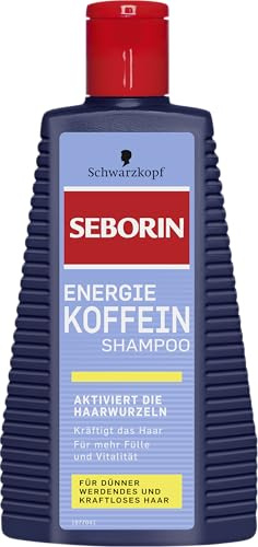 Schwarzkopf Seborin Energie Koffein Shampoo (250 ml), Herren Shampoo | Herren Shampoo aktiviert die Haarwurzeln und kräftigt dünner werdendes und kraftloses Haar, für mehr Fülle