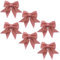 EIYVPRA 6 Pcs Lazos De Navidad, Terciopelo Arcos Navideños Colgantes Decoración, lazo terciopelo rosa, cinta arbol de navidad, lazo terciopelo, Corona De Navidad, Decoración De Regalo, rosa