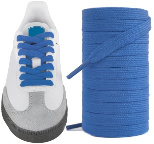 UamGlsob Platta skosnören för Adidas Samba OG/ADV/LT sneakers, 8 mm breda mjuka tjocka bomullstyg långa skosnören för promenader löpning campusskor