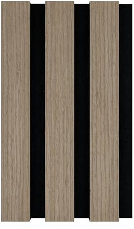 SPACELUXE Acoustic Slat 3D Wall Panel Decorative & Sound Absorbing Wooden Slatted Feature Pannelling Home Living Room Bedroom Interior Easy Installation Oak Natural 2400mm x 600mm (White Oak)