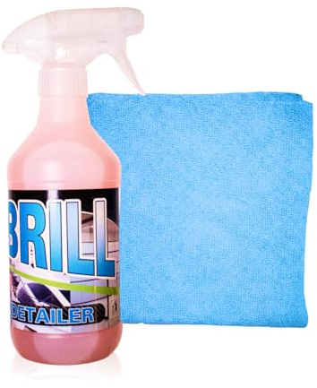 VAEBRILL Quick Detailer Pulitore Universale Auto 500 ml con Panno in Microfibra, Lava Senza Acqua, Detergente Antistatico Profumato per Cruscotti, Vetri, Plastiche e Monitor, Formula Professionale