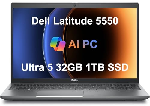Dell Latitude 5550 Business Laptop (15.6 FHD Anti-Glare, Intel 12-Core Ultra 5 125U (Beat i7-1355U), 32GB DDR5 RAM, 1TB SSD) Backlit, FHD RGB Webcam, Thunderbolt 4, Ethernet, Win 11 Pro, 2025 AI PC