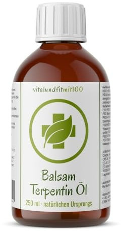 250 ml Hochwertiges deutsches Balsamterpentin Öl - Terpentin Öl farblos - mehrfach rektifiziert - 100% rein natürlichen Ursprungs
