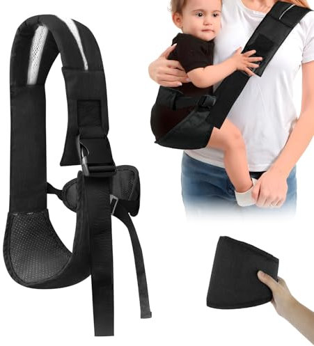 Babytrage Seitlich, Verstellbare Kindertrage Seitliche Trage Kleinkind Mesh Atmungsaktiv Tragetasche Babytragetücher Seitliche Trage Baby Für Neugeborene Kleinkinder Bis 25Kg, 1 Stück, Schwarz