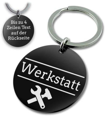 SanJuve Schlüsselanhänger personalisiert – Edelstahl Rund – Gravur mit Text & Motiv
