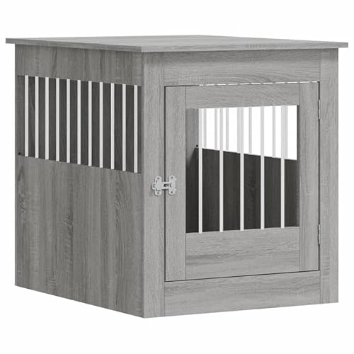 Eleganz Hundekäfig Grau Sonoma 64,5x80x71 cm - Möbelstil Hundebett aus Holzwerkstoff, langlebig & stilvoll für Wohnzimmer oder Schlafzimmer