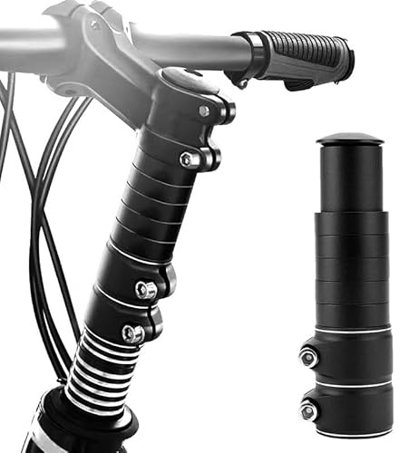 YEMAJIE Lenkererhöhung Fahrrad,Fahrradlenker Erhöhung Lenkererhöhung Fahrrad MTB mit Sechskantschlüsseln Fahrrad Vorbau Fabelschaftverlängerung Adapter für 28,6 mm Gabel, Aluminium Legierung(Schwarz)