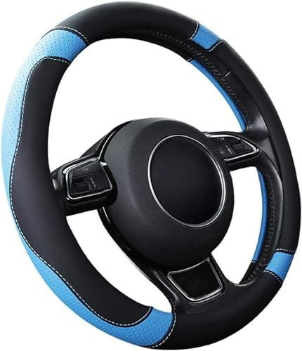 Rivestimento Protettivo Volante Coprivolante Per Auto Protezione Volante In Pelle Universale 37-38 Cm 15 Antiscivolo Traspirante Resistente(Blue)