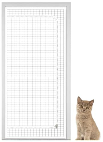 Renchey Porte Moustiquaire Anti-Chat | Grille Filet Anti-Chat - Filet Intérieur à Fermeture Éclair pour Entrée Cuisine Salon Patio Maison Accès Protégé