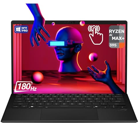 ASUS ROG Flow Z13 Gaming Laptop, AMD Ryzen AI MAX+ 395, 32 GB LPDDR5x RAM, 1 TB PCIe SSD, 13.4 2.5K (2560x1600) 180Hz Touchscreen, AMD Radeon 8060S Graphics, 1-Zone RGB Keyboard, W11 Pro, Off Black