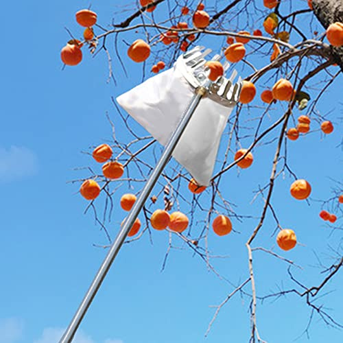 fruktplockare, Fruktplockningsmaskin, for äpple, päron, citron, apelsin, skörd, med teleskopisk utdragbar stång och halkfritt handtag(2.5m/8.2ft)