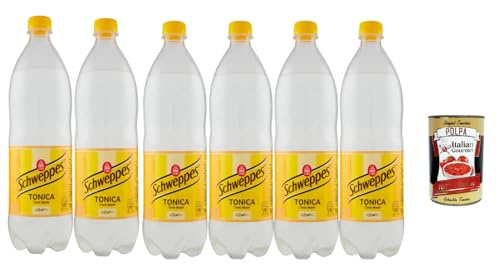 Italian Gourmet Getränke Set 6×1 L – Klassisches Tonic Water, chininhaltiges Erfrischungsgetränk für Longdrinks & Cocktails + Italian Gourmet Polpa