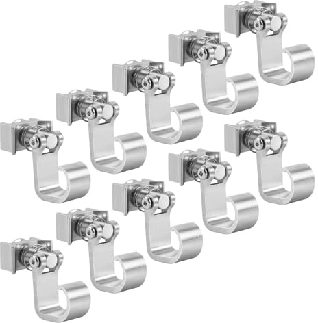 Peviasot Lot de 10 anneaux de raccord pour rail d'aviation, argentés, en aluminium anodisé, capacité de charge de 45 kg, rotation à 360 °, ferrure simple pour rail d'arrimage, camping-car, remorque
