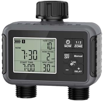 1 pz Timer for irrigazione 1/2/3 uscite di irrigazione Timer for irrigatore Programmatore da giardino Display IPX7(Black)