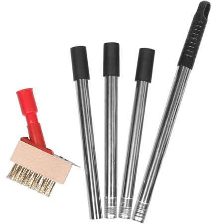 CIYODO Spazzola per rimuovere il muschio fughe con manico staccabile da 47,2 pollici per la pulizia di fessure di ponti in cemento per esterni, patii, vialetti, spazzola, estrattore di diserbanti