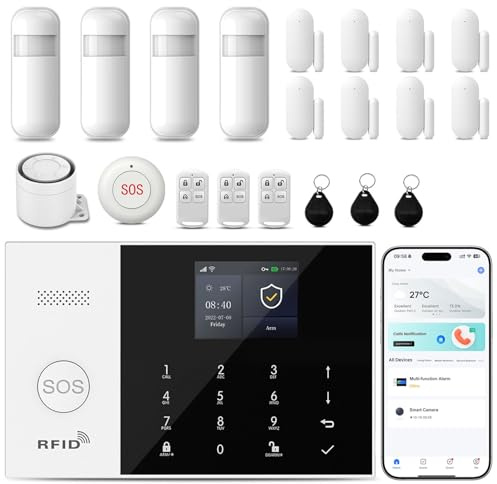 XNY Drahtlose 2G Smart Alarmanlage für Haus, WLAN Alarmanlage Wohnung mit APP, 21-Teiliges (Fenster Tür Sensoren, Bewegungsmelder, Fernbedienungen, Sirene) Funktioniert mit Alexa und Google Assistant