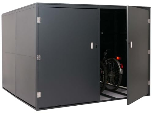 Mendler 4er-Fahrradgarage HWC-L56cAM 160x222x208cm - anthrazit
