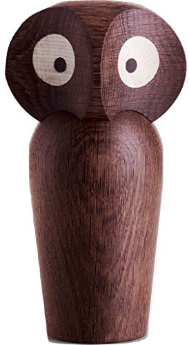 Architectmade Owl Eule Holzfigur klein geräuchert