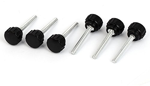 sourcing map M4x30mm Männlich Gewinde 14mm Kopf-umfang Gerade Rund Geriffelter Griff Rändelschraube 5 tlg DE de