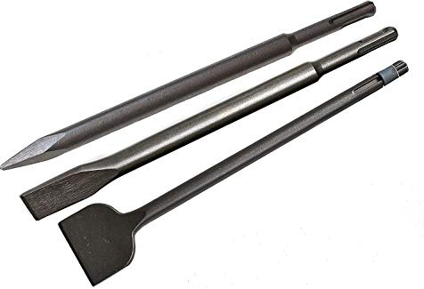 WERHE Juego de cinceles SDS Plus 250 mm 3 uds. 20, punta de cincel de 75 mm. | acero cromo vanadio templado, para hormigón, mampostería, piedra y azulejos