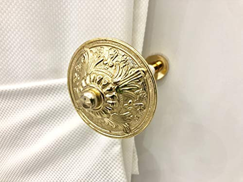 Fermatenda fermatende da muro oro lucido bronzo gancio tenda ottone gangi parete gancio per tende fermatende a muro raccogli tenda reggi tenda ambrasse per tende embrasse bastone tenda(ORO LUCIDO 12)