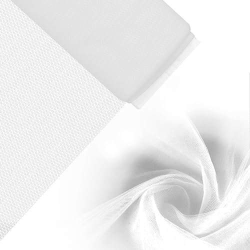 Handi Stitch Tüll-Rolle aus Polyester, 18 m lang, für Geburtstagspartys, Geschenkverpackungen, Hochzeiten, Dekorationen, Bastelarbeiten, Schleifen, Tutu-Röcke, Kostüme, 137 cm x 20 m, Weiß