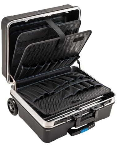 B&W International Werkzeugkoffer Go XL | Robuste Kofferschale mit Trolley, großen Rollen und Einstecktaschen, Lieferung ohne Werkzeug