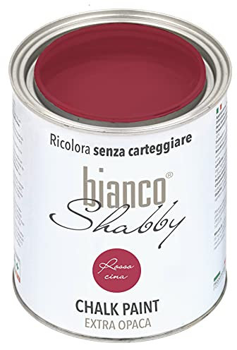 CHALK PAINT Rosso Cina per Mobili e Pareti - Pittura Shabby Chic Vintage EXTRA OPACA (1 Litro)