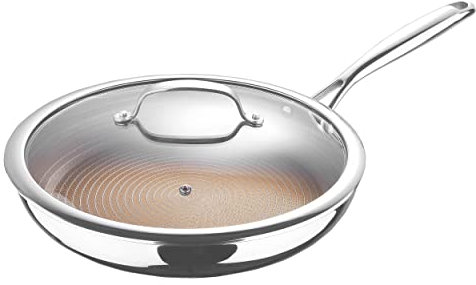 MasterPRO GIRO - Padella con coperchio 30 cm - Acciaio inossidabile - Rivestimento antiaderente ultra resistente - Manico Cool Touch - Adatta per forno e tutti i fornelli