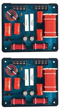 JINGERL 350W 3 Wege Audiofrequenzteiler Hochtöner Mid Range Bass Crossover Board Einstellbare Schalter Lautsprecher Filter Auto Audio DIY. (Size : 2 Pieces)