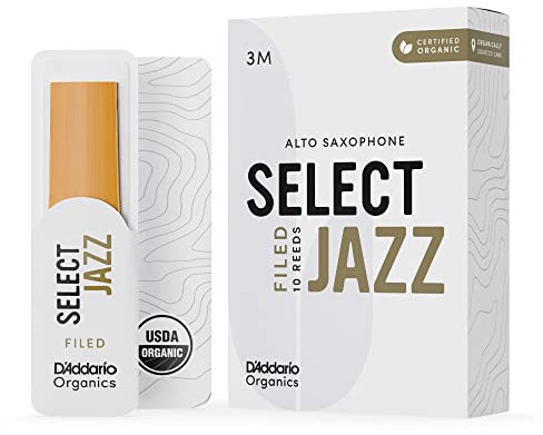 D'Addario Organisch Select Jazz Filed Alto Saxophon-Stimmzungen - Saxophonrohre - 3 Mittel, 10 Packung