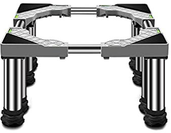 EXENXA Pedestal para Lavadora Soporte para Secadora Ancho Ajustable 36-55 cm Soporte para frigorífico Reforzado Lavadora y Secadora multifunción Bandejas de Suelo Elevación 24-27 cm Alfombrilla an