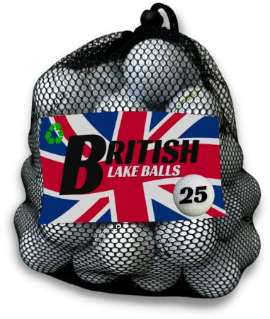 British Lake Balls - Recycled & Washed Assorted Premium Lake Golf Balls - with Storage Bag - Mixed Golf Balls Lake Balls from Quality Brands like Nike, Srixon, Callaway, TaylorMade, etc. for Golfers