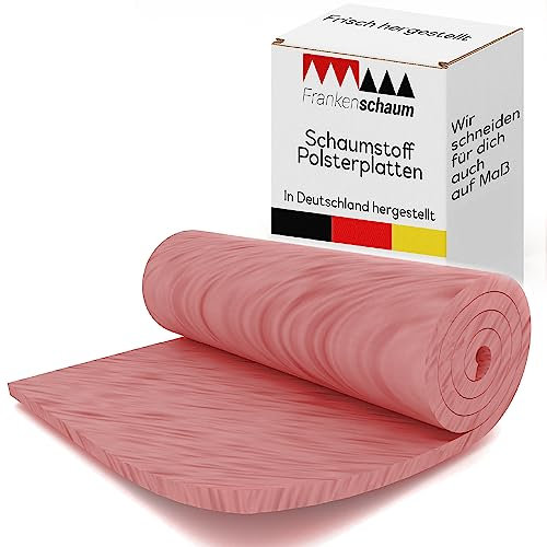 Frankenschaum Schaumstoff Platte Flammhemmend B1 RG57/40: 4cm - 200x130cm - extra flammhemmend und einfach zu verarbeiten - für Polster für Bett, Couch und Sessel