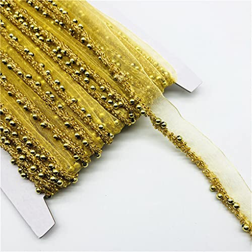 9,5 iarde 16 mm corda di pizzo perline nastro bordo cucito fai da te applique collare cavo abito da sposa decorazione guisolid