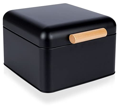 Vilde - Boîte à pain en métal - Noir - 22 x 20 x 14 cm