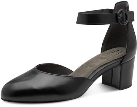 Tamaris Damen Wide Fit Damen Pumps mit Riemen aus Leder Elegant