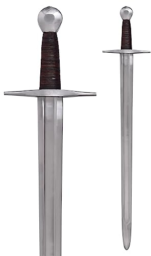 Battle-Merchant Wikingerschwert mit Scheide, Schaukampf SK-B | mit Lederscheide, Mittelalter Schwert Replik 11. Jh., Trainingsschwert, Schaukampfschwert, Reenactment