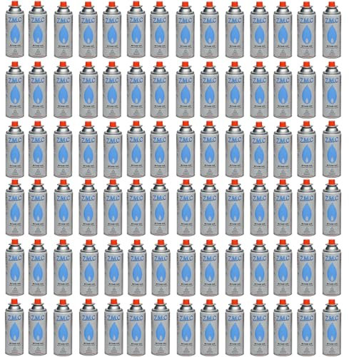 Z.M.C 84x Butan Gaskartuschen 227g mit Ventil Typ MSF-1a, Universal Gaskartusche Butangas Kartuschen mit Bajonett Anschluss für Campingkocher, Gasheizung, Gasbrenner, Unkrautbrenner, Gaskocher