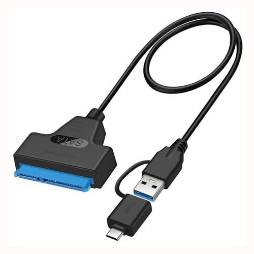 LeHang Adaptador SATA 22 Pin 30cm hembra a USB 3.0 y tipo C macho usb-c USB 3.0 SATA