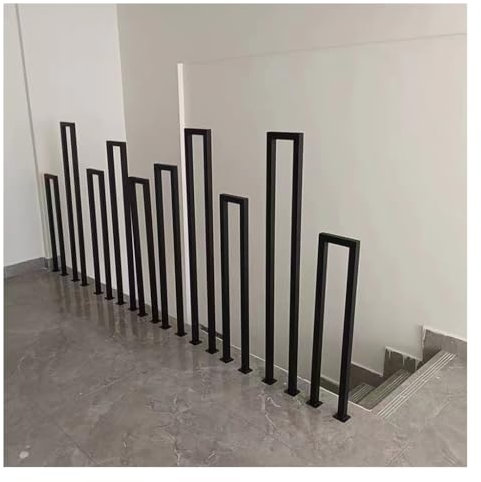 YFSJJ U-förmiges Treppengeländer,Dachboden,Balkon,Dekorative Haltegriffe,Zaunstützstangen,ältere und Kinder Geländer(Size:U 95cm,Color:Schwarz)