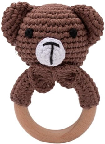 Huamengyuan Baby Beißring Baby Beissring Zahnungshilfe Baby Beißring Holz Baby Holzfiguren Natürlich Holz Ringe Baby Kinderkrankheiten Handgefertigt Anhänger Kit für DIY Schmuck Handwerk