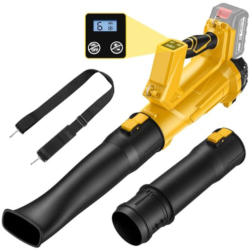 Soffiatore di Foglie senza Fili Compatibile con Batterie Makita, Soffiatore a Batteria con Spallacci, Velocità Massima 240 km/h, 6 Velocità, Schermo LCD, Soffiatore Elettrico per la Cura del Prato