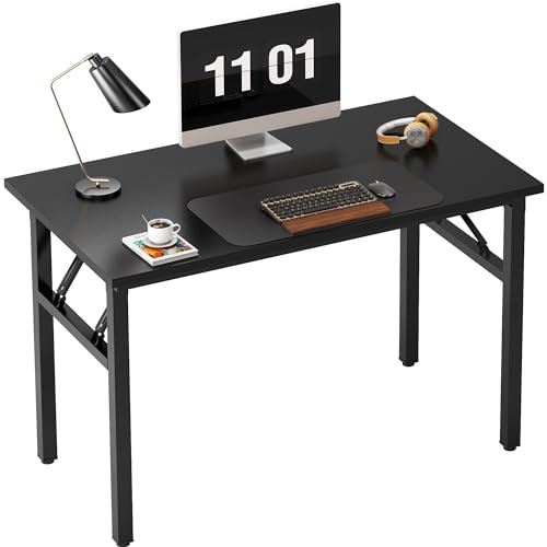 AuraCraft Scrivania pieghevole, scrivania per computer, scrivania piccola, tavolo pieghevole, tavolino da ufficio, in legno (nero, 80 x 40 cm)