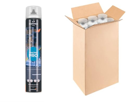 TMS PRO SHOP 6 Dosen SOPPEC Bodenmarkierfarbe TRACING® Pro, weiß, 750 ml Spraydose, Art.-Nr. 608321 | Bodenmarkierungsfarbe | Straßenmarkierungsfarbe | Markierungsspray
