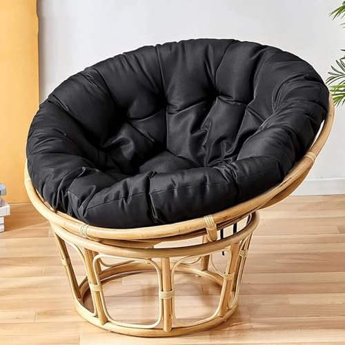 Stuhlkissen rund für Polyrattan Hängesessel schwarz 140x140cm