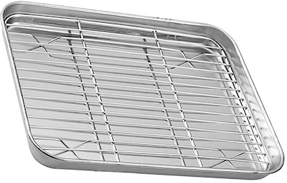 Genérico Set De Bandeja De Hornear Con Rejilla De Acero Inoxidable Ideal Para Enfriar Pasteles y Repostería Utensilio De Cocina Multifuncional