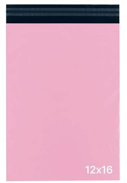 delka Postpåsar, hållbara rosa Poly brevpåsar, rivbeständiga fraktkuvert för kläder, dokument, starkt självtätande lim, vattentät och lätt (12 x 16, 25 st)