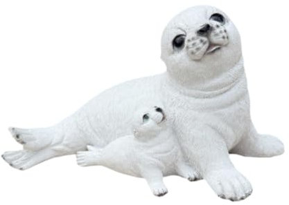 Baoblaze Estatua de león Marino para jardín, Figura Decorativa de Resina para Exteriores, Adorno de césped para Estanque, Paisaje de Patio Trasero, Patio al